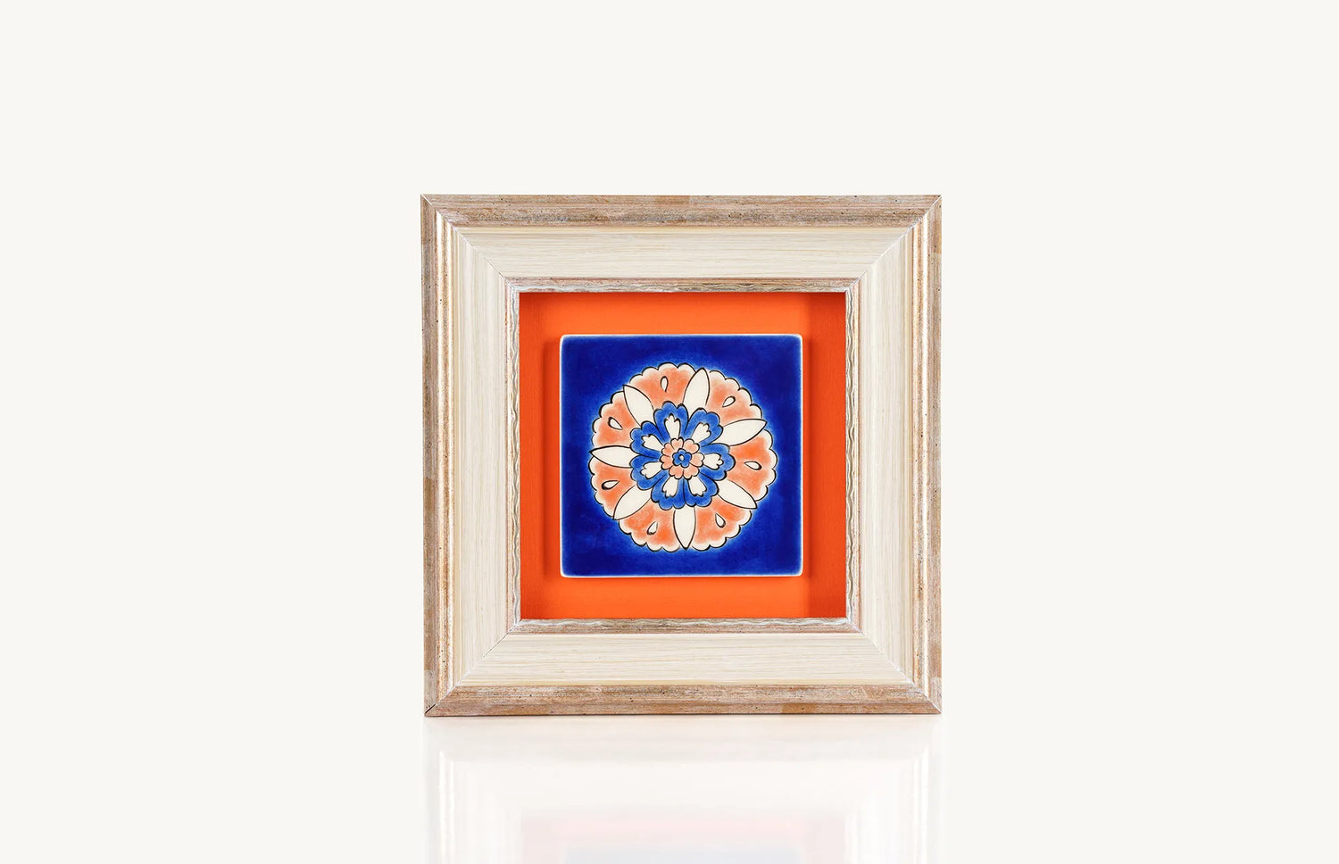 Stylised petal flower design on wall hanging decor in a frame
