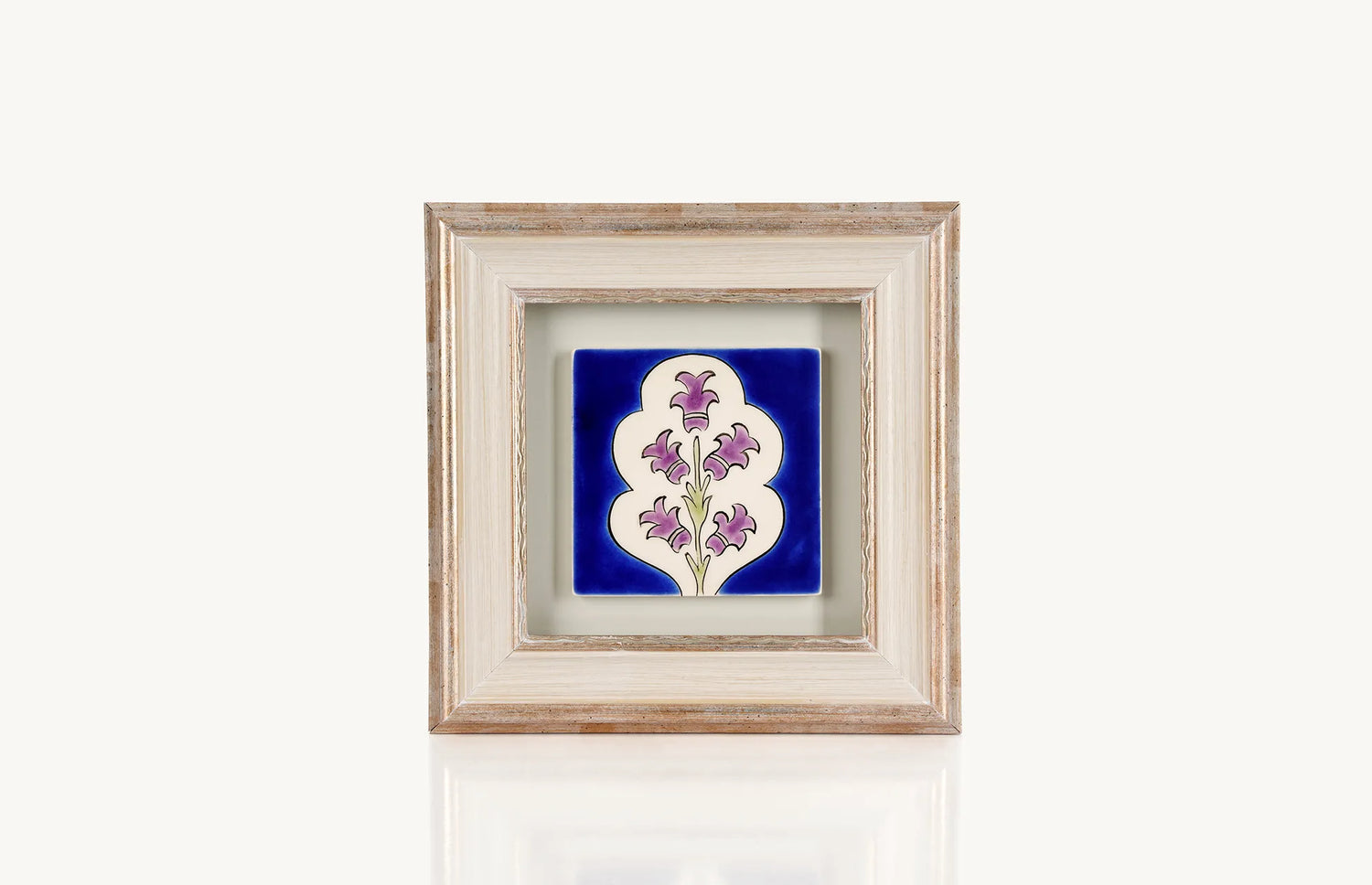 Hyacinth flower in violet color painted on small ceramic 